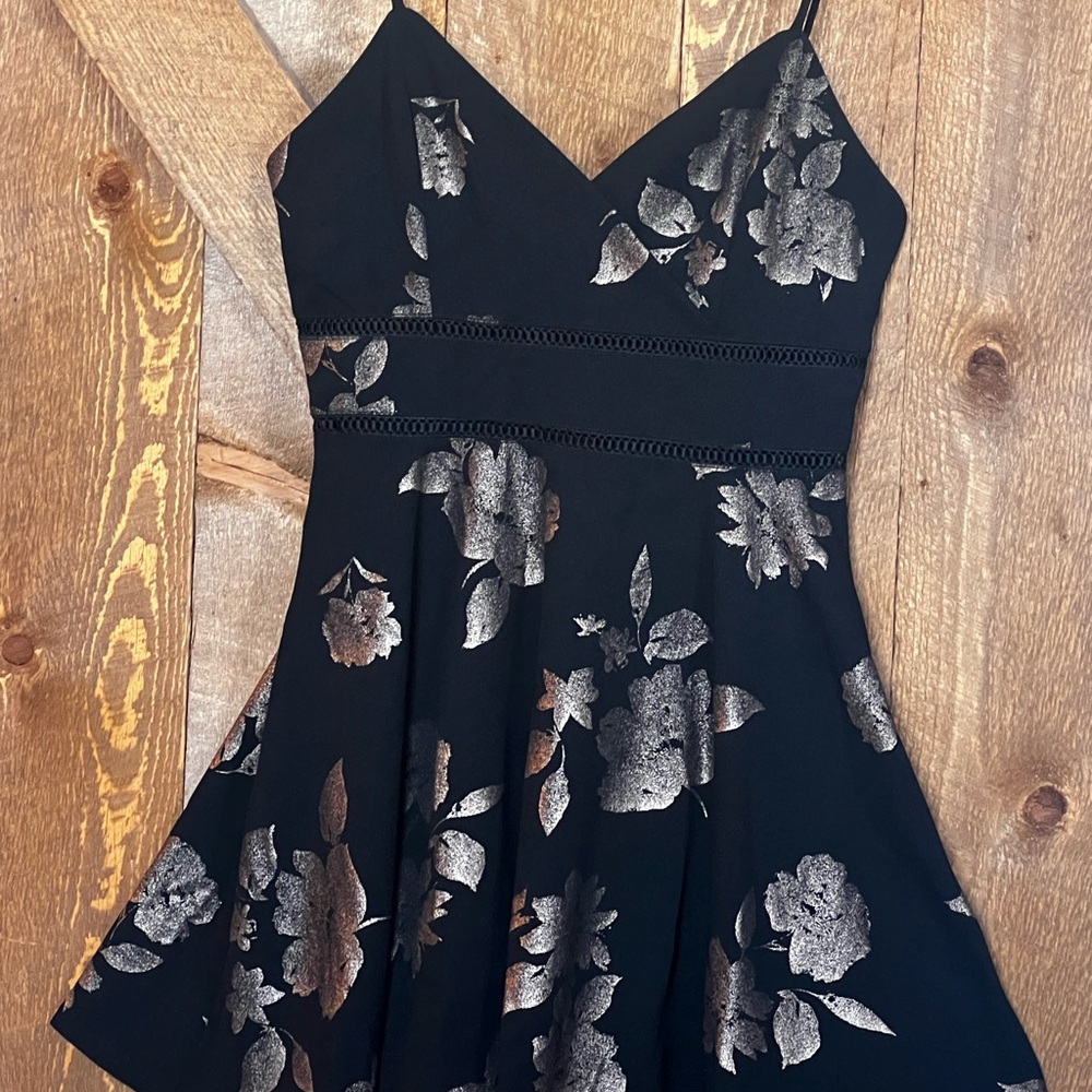 Miami Black Dress with Silver Accents